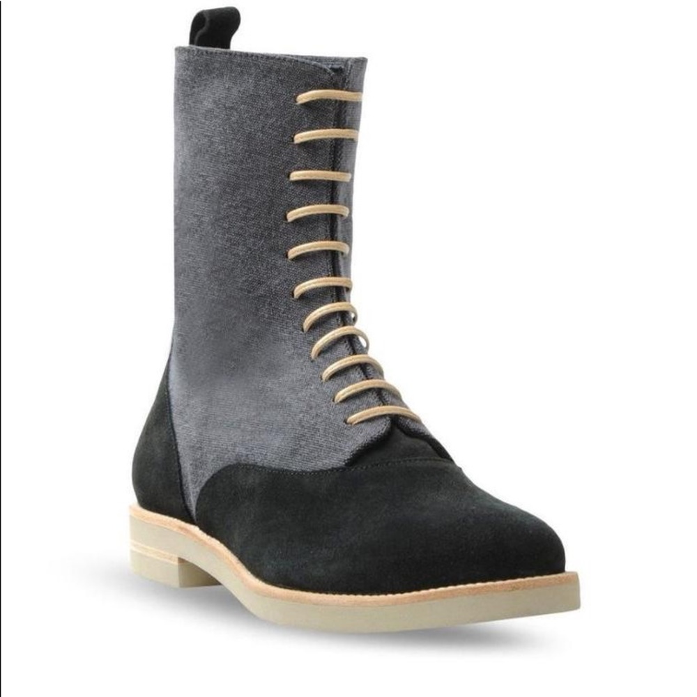 MM6 Maison Margiela Suede Lace Up Flat Boots